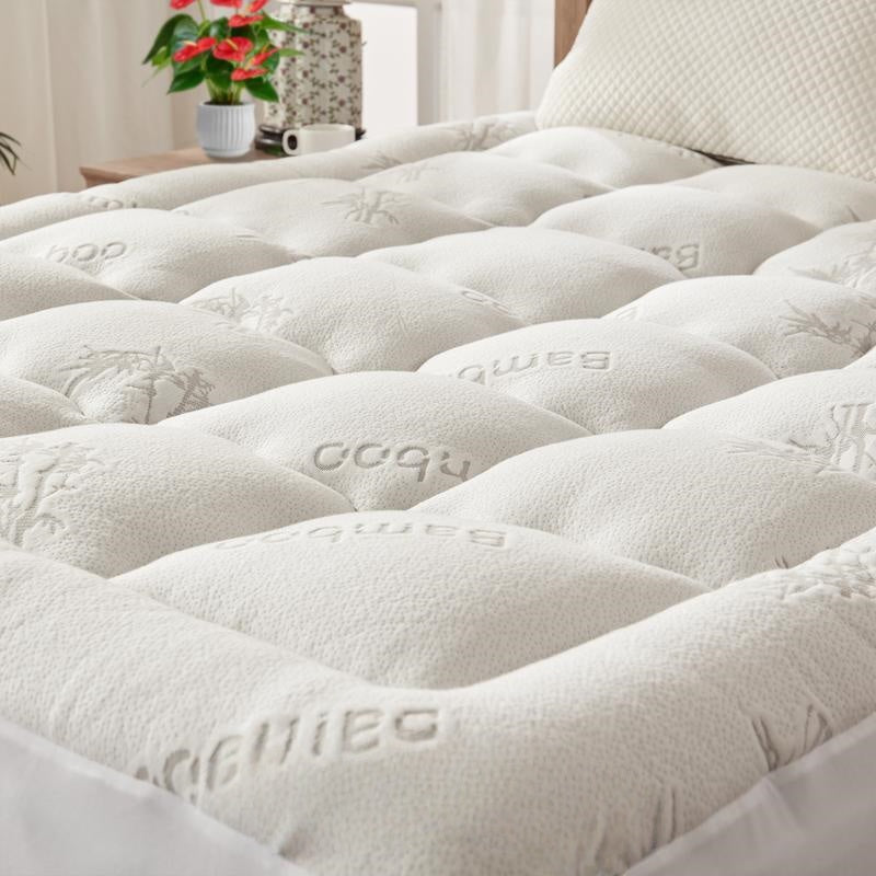 Thicken Bedding Fitted Sheet, Fluffy Pillow Top Pad,Cooling Comfortable Mattress Cover