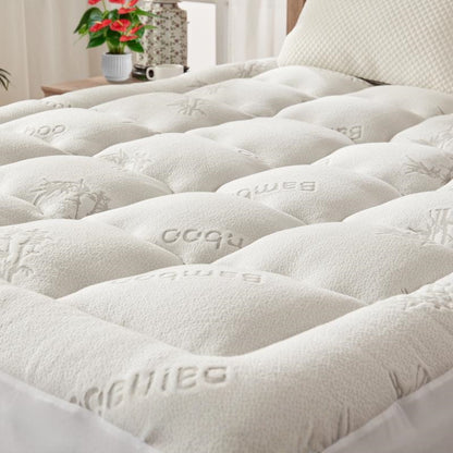 Thicken Bedding Fitted Sheet, Fluffy Pillow Top Pad,Cooling Comfortable Mattress Cover