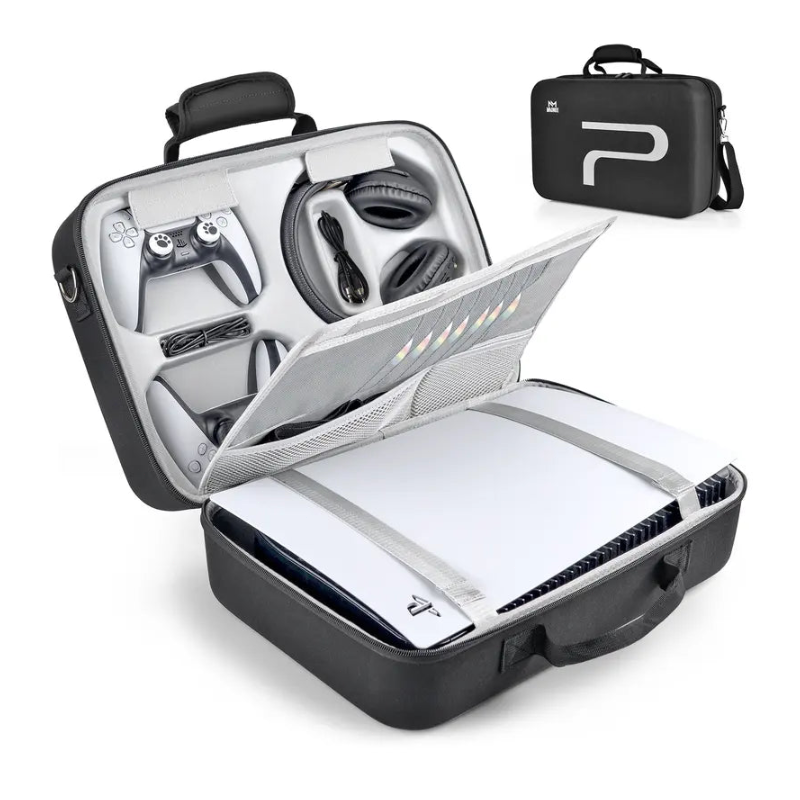 Hard Shell Carrying Case for PS5, Shockproof Travel Bag for Console & Accessories