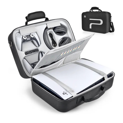 Hard Shell Carrying Case for PS5, Shockproof Travel Bag for Console & Accessories