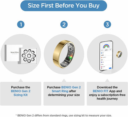 R10 Temperature Smart Fitness Ring, 5ATM Waterproof Durable Fitness Tracker for Women & Men