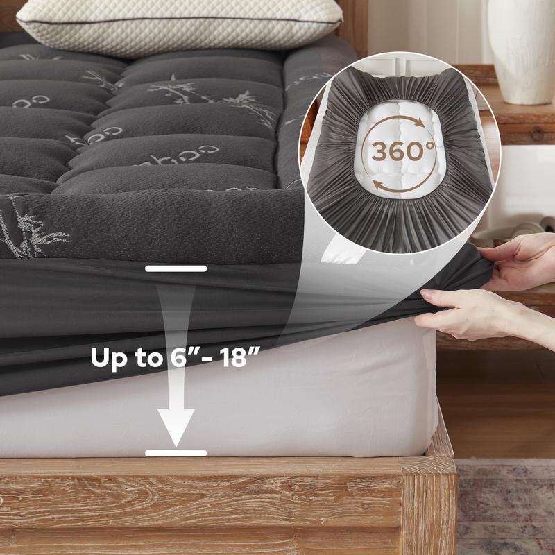 Thicken Bedding Fitted Sheet, Fluffy Pillow Top Pad,Cooling Comfortable Mattress Cover