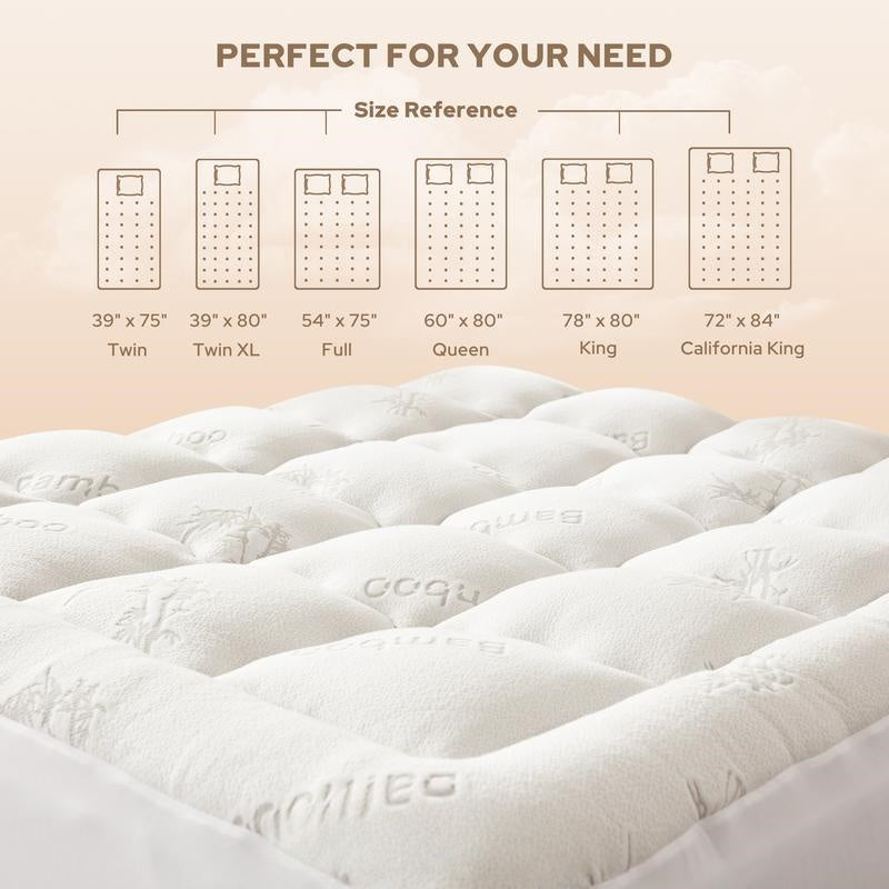 Thicken Bedding Fitted Sheet, Fluffy Pillow Top Pad,Cooling Comfortable Mattress Cover