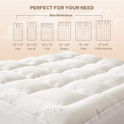 Thicken Bedding Fitted Sheet, Fluffy Pillow Top Pad,Cooling Comfortable Mattress Cover