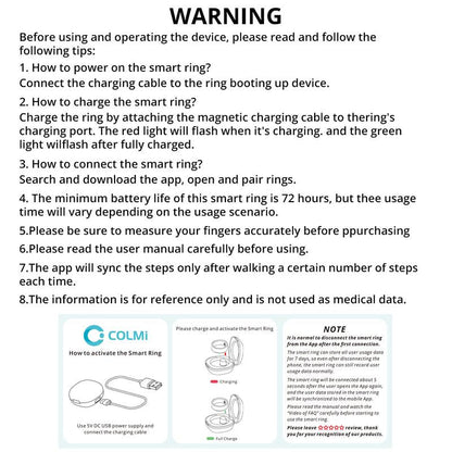 R10 Temperature Smart Fitness Ring, 5ATM Waterproof Durable Fitness Tracker for Women & Men