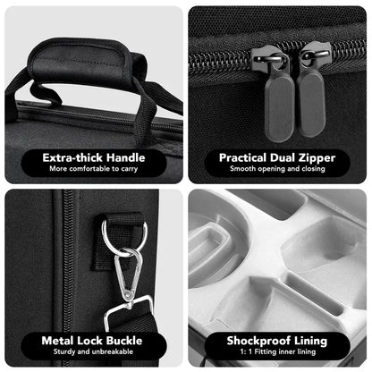 Hard Shell Carrying Case for PS5, Shockproof Travel Bag for Console & Accessories