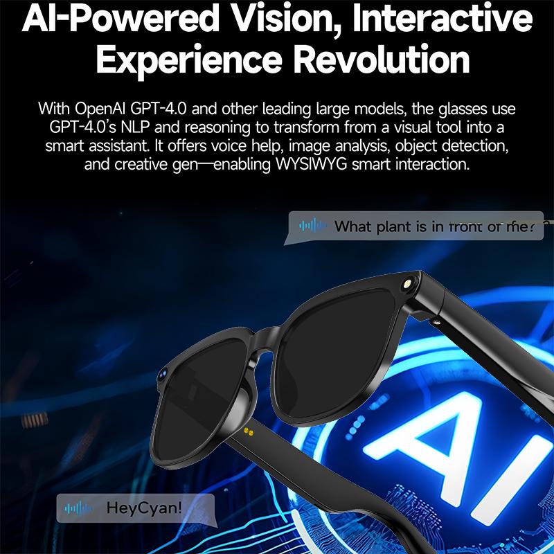 Smart AI Camera Glasses with 8MP Photochromic Lenses